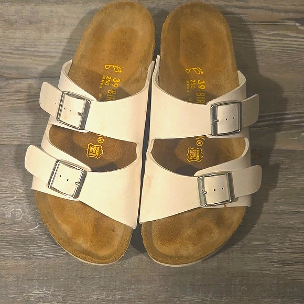 Birkenstock Women's White Slide Sandals - Picture 3 of 5
